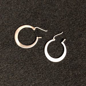 Sterling silver Jane Diaz flat hoop earrings